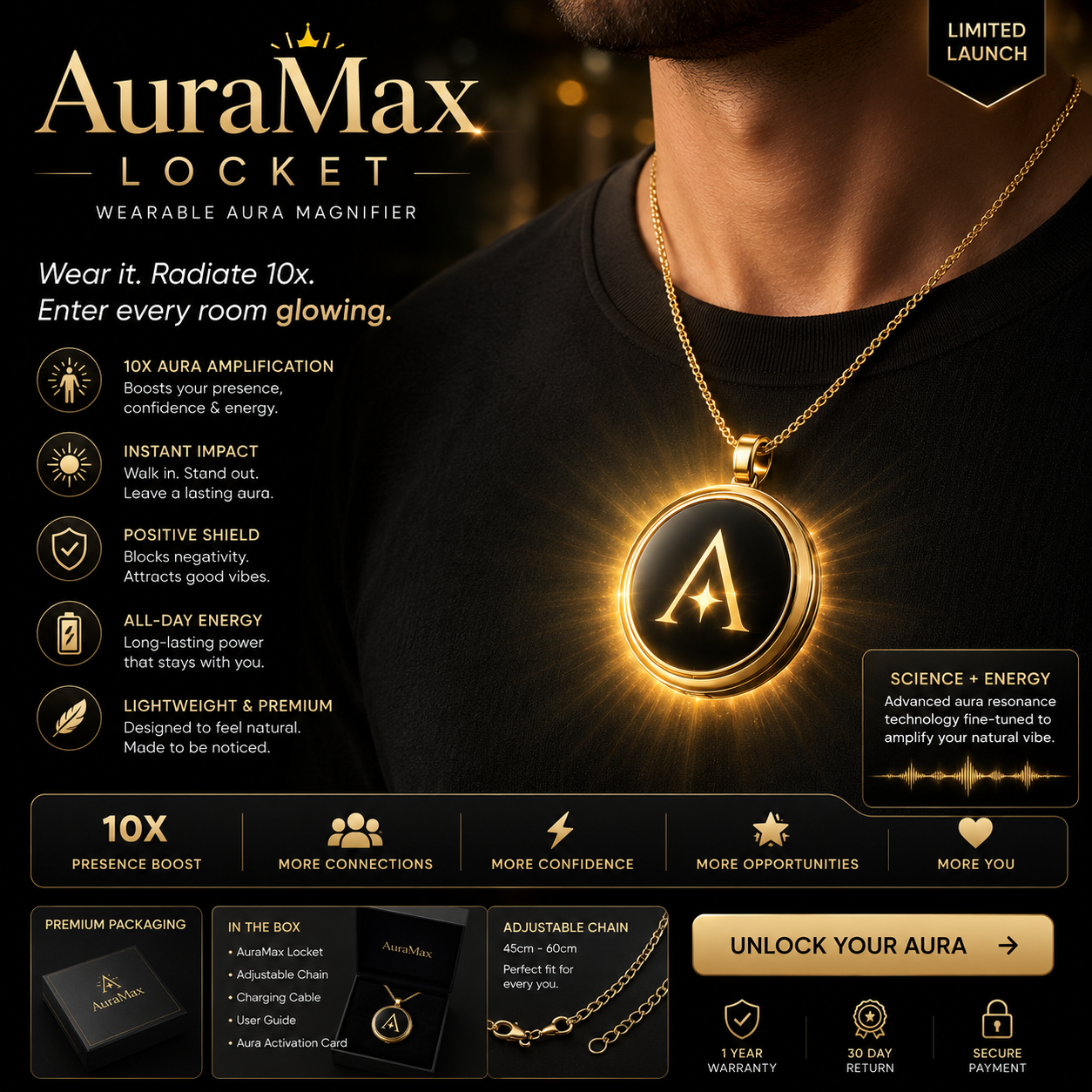 AuraMax Locket - Wearable Aura Magnifier