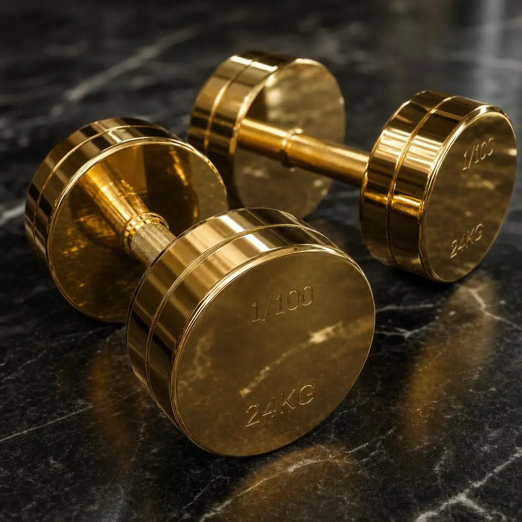 24K Gold Dumbbell Set - 100% Dumb