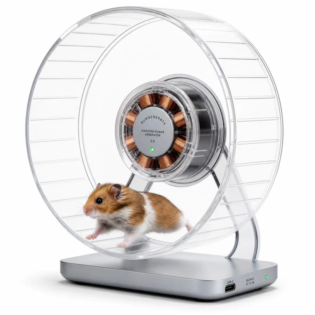 Hamster Wheel Electric Generator - Pet-Powered USB Station
