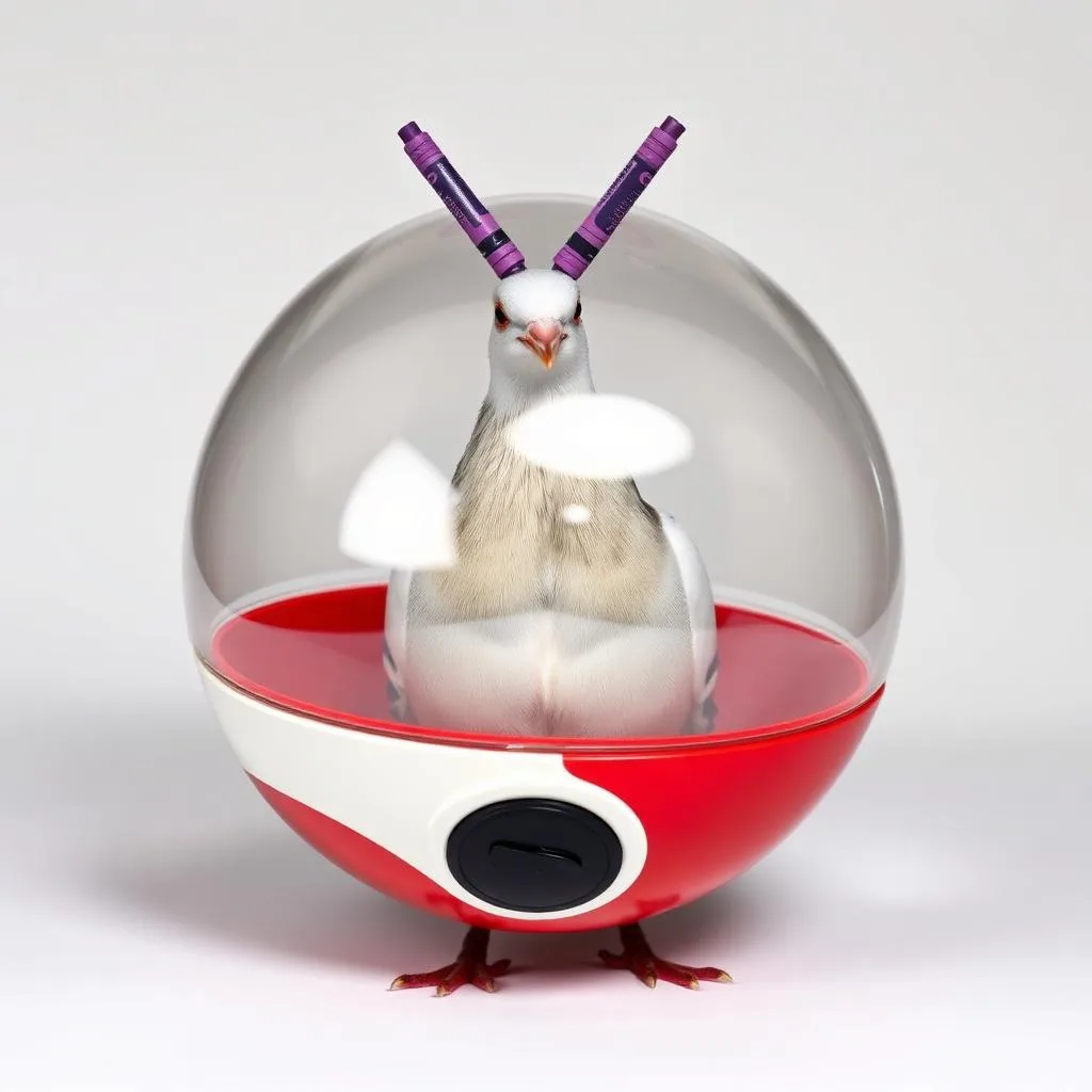 Pidgey - Fake Pokemon For Adults (Pigeon w/ Crayon Antennae)