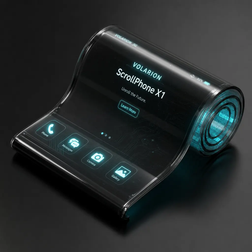 ScrollPhone X1 - Rolled Plastic OLED